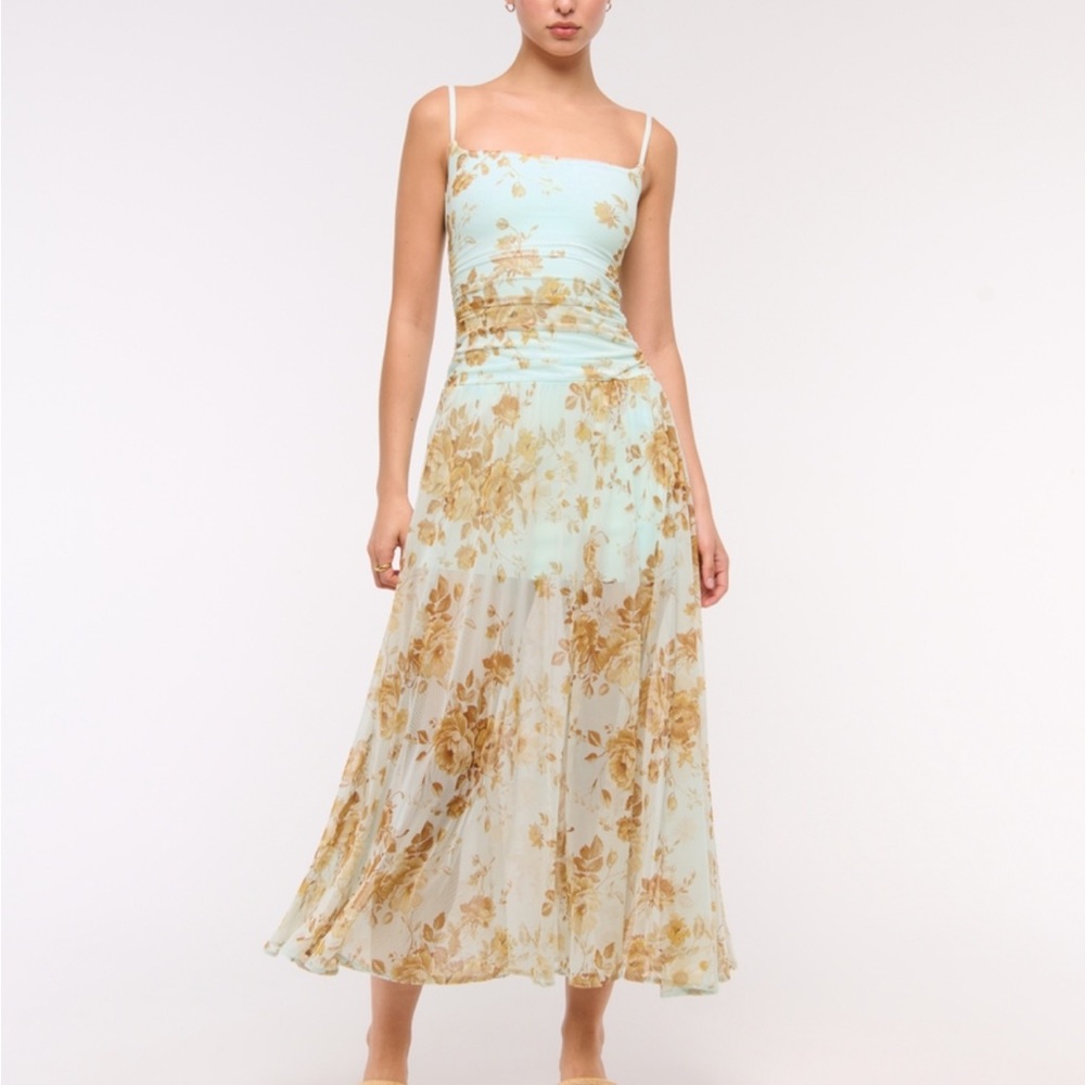 Bra-free flowy sheer maxi dress